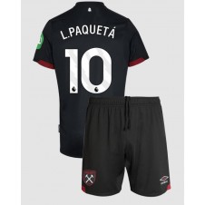 West Ham United Lucas Paqueta #10 Bortedraktsett Barn 2024-25 Kortermet (+ korte bukser)